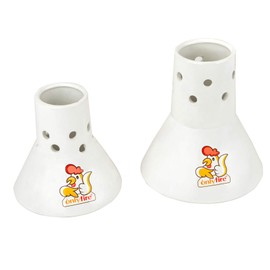 only fire 2 Pack (Large+Small) Ceramic Chicken Roaster Rack, Beer Can Chicken Stand Vertical Poultry Chicken Holder for Oven or Grill Barbecue Accessories, Like BGE Kamado Grill, Ovens, Smokers