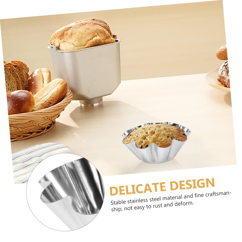 Garneck 24 Pcs Stainless Steel Tart Pans Decor Ensaymada Moulders