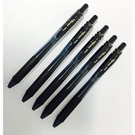 Pentel BL107-A Energel Tintenroller, einziehbar, Metallspitze 0,7 mm, Gummigriff, Schwarz, 5 Stück