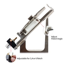 SPG Adjustable Arrow Fletching Jig - Straight Metal Fletching Tool with Arrow Fletching Removal Tool, 3, 4 or 6 Real Feather and Plastic Vanes Universal Arrow Fletcher