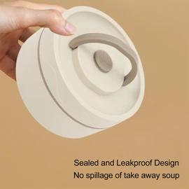 Insulated Food Container, 420ml 304 Stainless Steel Vacuum Insulated Food Jar Leak Proof Round Shape Thermal Lunch Container, Portable Food Bowl for School Travel (Insulated