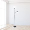 Simple Designs LF2000-BLK-2PK 2 Light Mother Daughter Floor Lamp with
