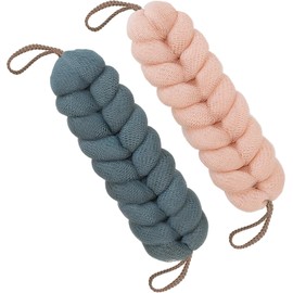 Bath Loofah Shower Sponge Soft Mesh Loofah Body Scrubber with Long Loofah Bath Sponge for Men Women Body Wash Exfoliator Shower Puffs (Pink Green, One size)