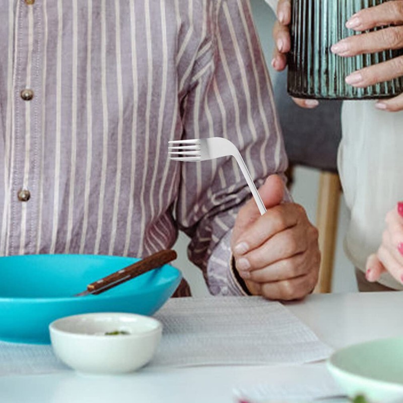 Rehabilitation Aid Spoon Angled Fork Spoon Curved Utensil Angled Fork