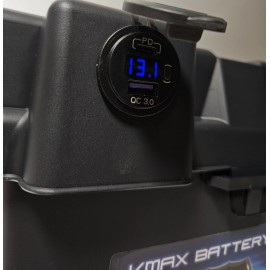 VMAX TANKS AGM WET Lead Lithium GROUP 24 12V Smart Battery Box USB/2 USB-C Voltmeter