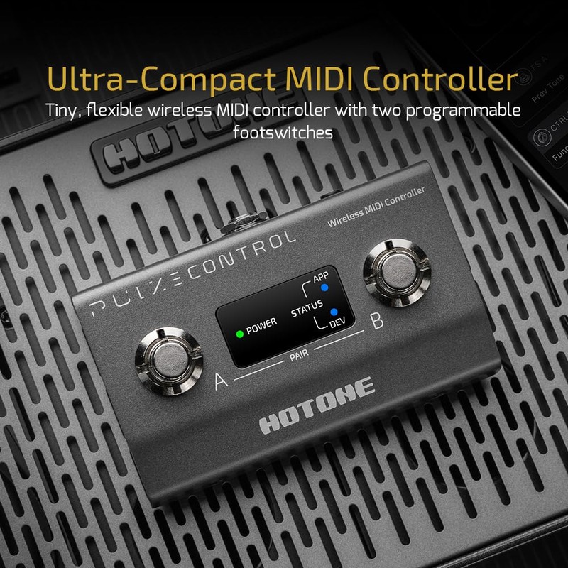 HOTONE Wireless MIDI Controller with Programmable Footswitches, Mobile App Ultra-Compact