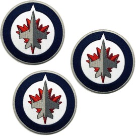 3 Pcs Jets Embroidered Patches for Clothing, Sew-On or Iron-On Badge, Canadian Hockey Team Logo for Jackets, Jeans, Cap and Bags, DIY Embroidery Accessories