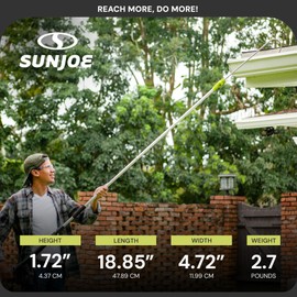 Sun Joe 5.5 Ft Pressure Washer Extension Spray Wand, Aluminum Pole Accessory with Non-Slip Foam Grip - Portable Telescoping Attachments and Accessories for SPX Series, SPX-ESW4