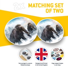 2 x 30cmVinyl Stickers - Extinct Woolly Mammoth Winter Decals for Car Van Luggage Scrap Book Fridge #16002