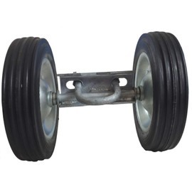 Jake Sales Rolling GATE 8inches Wheel Carrier: for Chain Link Fence Rolling/Sliding Gates - Gate Wheel Rut Runner - 2 Rubber Wheels (axle is 8inches from Wheel to Wheel)