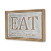 Homeroots 14" X 21" Gray and Brown Eat Wood and