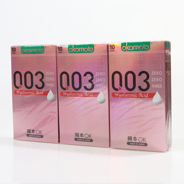 30p Okamoto 003 Hyaluronic Acid 0.03mm condom Lubricant Super Ultra THIN condoms