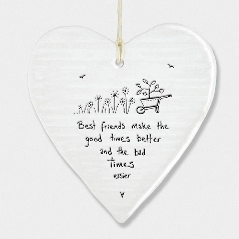 East of India Hanging Heart Gift Best Friends Make Good