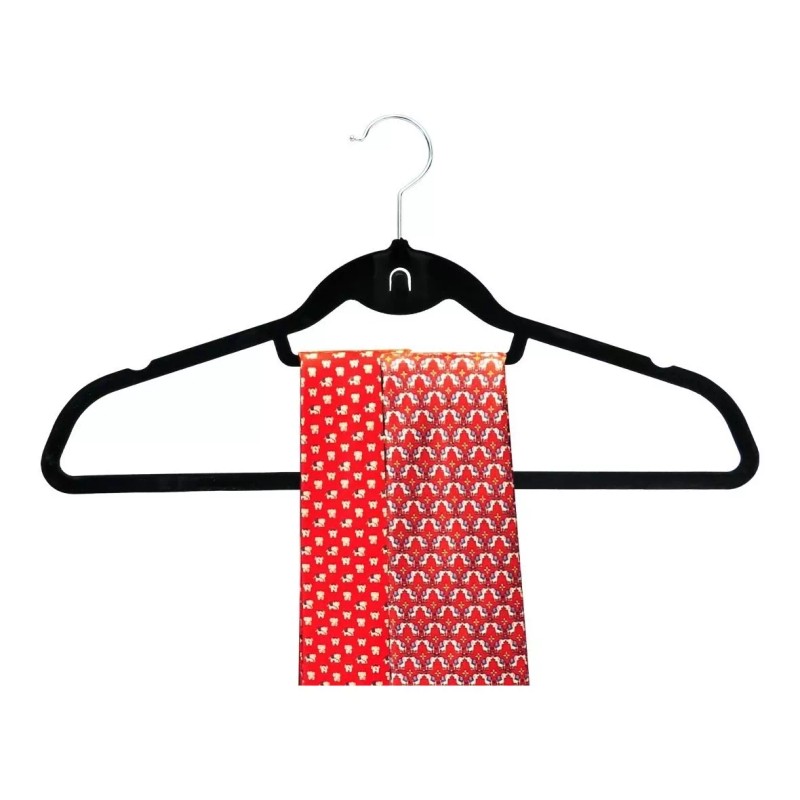 Exhivit Gancho De Ropa, Corbata C/ Terciopelo Negro Paq/20 Pzs