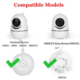 Baby Monitor Mount Compatible with HelloBaby HB65/HB66/HB248, ANMEATE SM935E Baby Monitor Camera – Versatile Twist Mount Without Tools or Causing Wall Damage – White