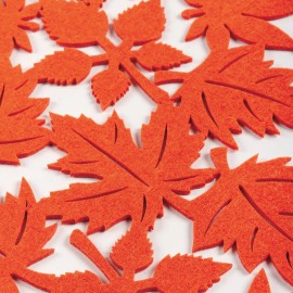 Primitives by Kathy Felt Table Placemat - Orange Fall Leaves 17.5 Inch x 11.5 In