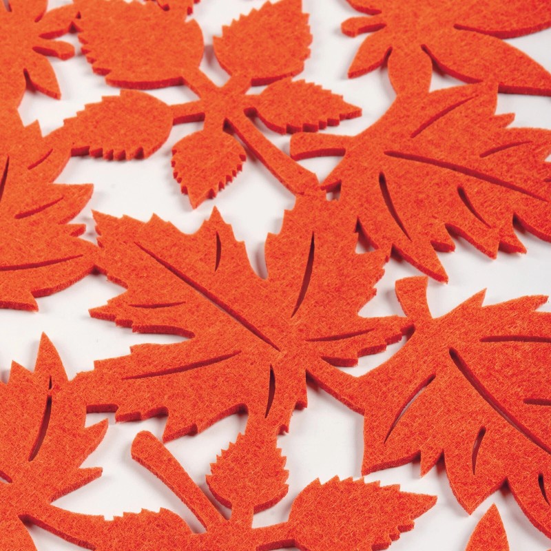 Primitives by Kathy Felt Table Placemat - Orange Fall Leaves