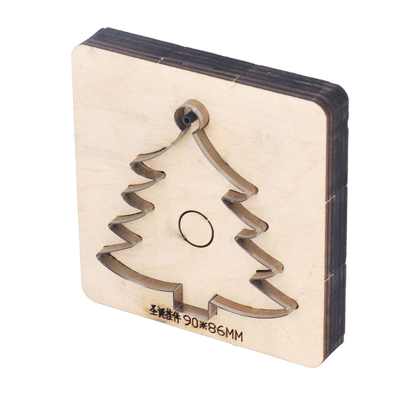 Leather Cutting Die Christmas Tree Alloy Steel and Birch Wood