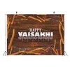 Loccor 6x4ft Fabric Happy Vaisakhi Backdrop for Photography Wheat on