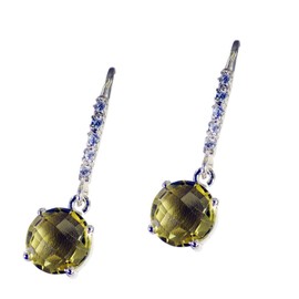 Riyo Gems Women's Lemon Quartz Wholesale Silver India Dangle Earring Yellow N½