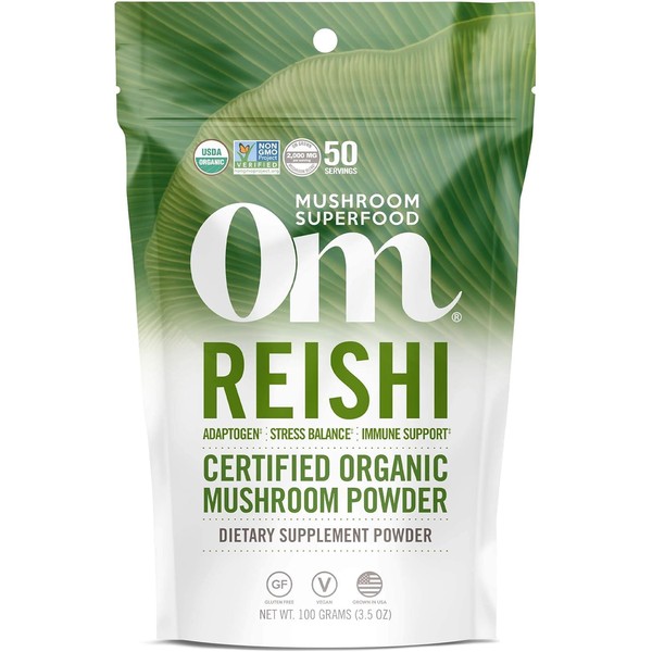 OM MUSHROOM SUPERFOOD Reishi Organic Mushroom Powder, 3.5 Ounce, 50
