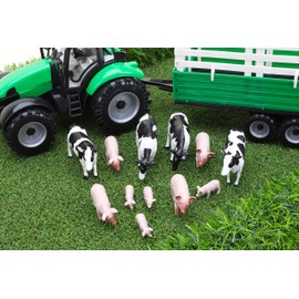 Toyland® 1:32 Scale Farmyard Animals Set - The Farm Collection - Collectable Farmyard Animals (12 PIECE COWS & PIGS)