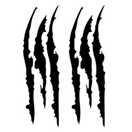 GamesMonkey GamesMonkey? C 2 Stck Monster Claw Scratch Sticker Monster Scratch Autoaufkleber, Kratzspuren-Aufkleber, Auto-Deko-Aufkleber, starke Klebkraft, einfach anzubringen (Schwarz)