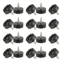 PATIKIL 0.7 Inch Screw-On Rubber Feet for Furniture, 20 Pcs Non Slip Furniture Pads Chair Glides Table Leg Protectors for Hardwood Floor Cutting Board Electronics, Black