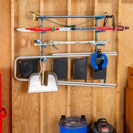 ROCKLER 4-Tier Lumber Storage Racks, Wall Mounting Shop, Basement, or Garage Organizer | Wall Storage Garage Shelf to Keep Lumber, Molding, & More - Workshop Organizers and Storage Hold up to 110 lbs