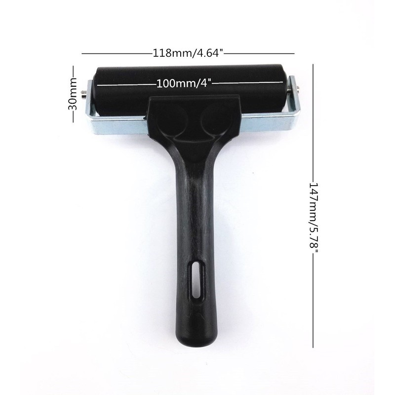 Honbay 4 Inch Rubber Brayer Roller for Printmaking, Printing, Scrapbooks,