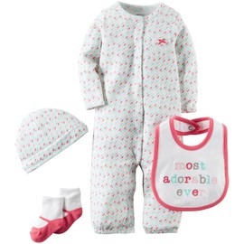 Carter's Baby Girls 4 Piece Sets, Pink, Preemie