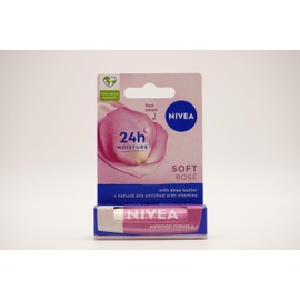 NIVEA Lip Balm Soft Rosé, Protective Lip Moisturiser with Rose Extract, 24h Moisture Care, Lip Care Melt-In Formula
