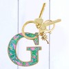 Lilly Pulitzer Leatherette Initial Keychain, Letter Bag Charm for Women,