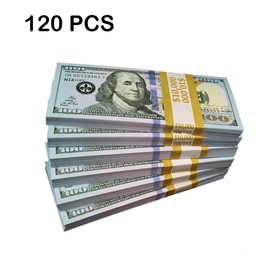 120 Sheets Prop Money, Copy Money, Play Money Set, Fake Money Party, Play Money Dollar Notes Original Size, Play Money for Children Shop, Full Print Old Style Copy Play Money Notes, 100 $