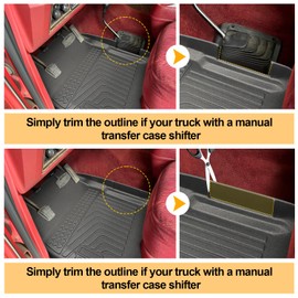 All Weather Floor Mats Fit for 1980-1996 Ford F150/Ford Bronco & 1980-1997 F-250/F350 Classic Ford Truck Accessories,1980-1986 1987 1988 1989 1990 1991 1992-1996 Water-Proof&Non-Slip TPE Liner Cover