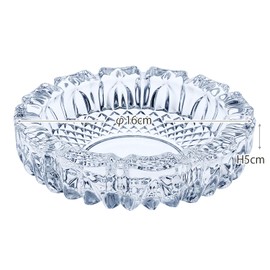 Toyo Sasaki P-05507-JAN Glass Ashtray, Toledo, Medium, Made in Japan