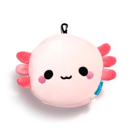 Relaxeazzz Adoramals Maddie the Axolotl Travel Pillow & Eye Mask - Sleep Eye Mask Masks - Kids Travel Accessories For Sleeping Airplane - Flight Plane Neck Pillow Pillows