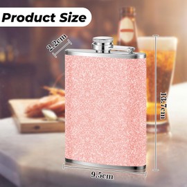 Stainless Steel Flagon - 8oz Portable Flask For Climbing Camping Barbecue Bar Party (Light Pink)