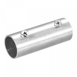 sourcing map Rail Pipe Fitting 2-Way 60mm Length 202 Stainless Steel Straight Connector Brushed for 20mm/0.78" OD Handrail Railing