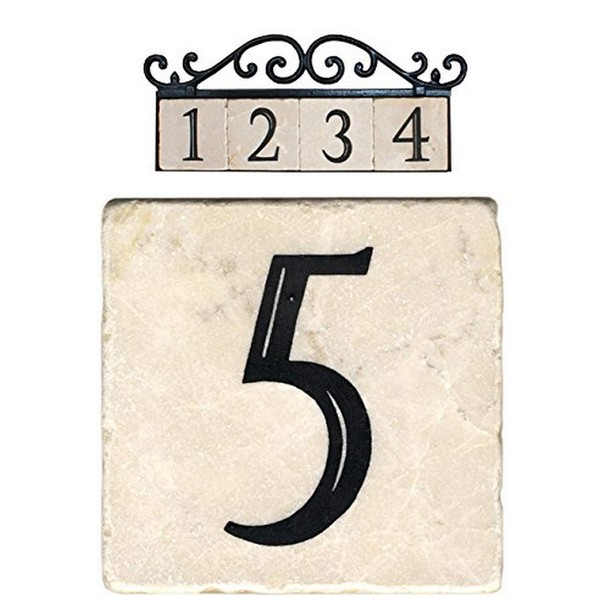 NACH Marble Tile House Numbers for Outside, House Number Sign,