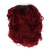 Curly Short Wig Wine Red Women Wig Gradient Color Adjustable