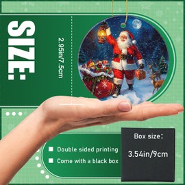 Christmas Ornaments Christmas Tree Decorative 2.95in Hanging Ornaments for Home Decor Christmas Keepsake (Santa Claus Delivering Gifts on Christmas Eve)