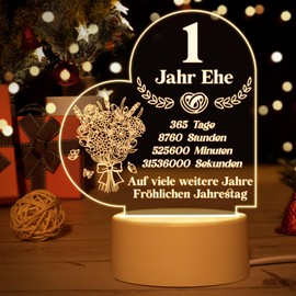 Vetbuosa 1st Wedding Anniversary Gift, 1st Wedding Anniversary Gift - Acrylic Night Light, 1st Wedding Anniversary Gifts for Wife, Husband, Anniversary Gifts Paper