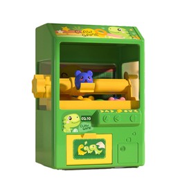 Mini Doll Claw Machine Emulational Music Light Doll Grabber Machine Educational Toy for Kids Green
