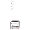 Milliard Coat Rack Hall Tree with Bench (Black)