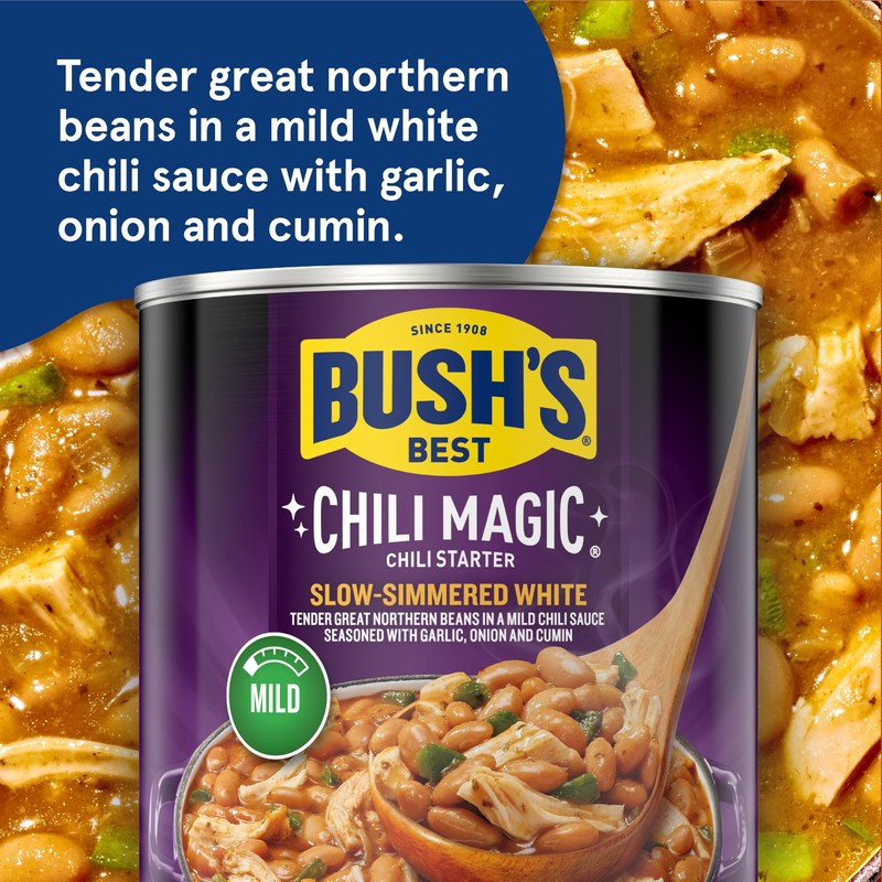 BUSH'S BEST Canned Slow-Simmered White Chili Magic Starter (Pack of