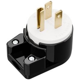 Right Angle Nema 5-15P 15A 125V AC Plug, ETL Easy Assembly 90 Degree USA Canada Male DIY Rewirable 8 Directions Adjustable AC Connector