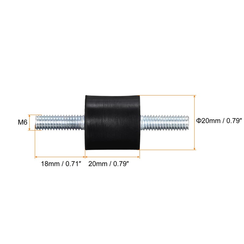sourcing map Pack of 12 M6 x 18 mm Rubber