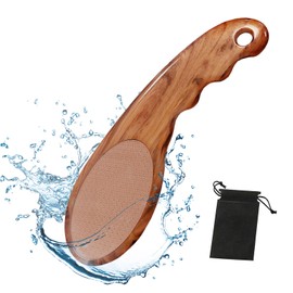 Nano-Glass Foot File Foot Callus Remover with Glass Etching Technology Portable Handheld Sized Foot Scraper for Cracked Heel for Wet and Dry Feet (Wood Color)