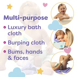 Little Gubbins 6 Bamboo Wash Cloths | Set of Premium Super Soft Absorbent Baby Towels 25 x 25cm | 100% Natural Bamboo | Perfect for Sensitive Skin